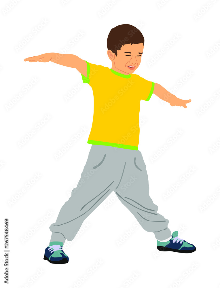 A boy doing discount exercise