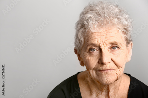 Portrait of senior woman on...