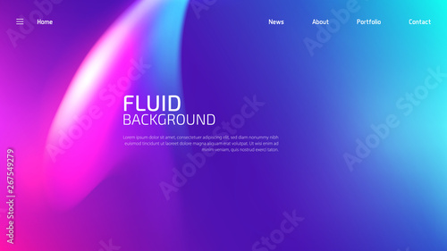 Trendy fluid gradient background for landing page background, colorful abstract liquid 3d shaped. Futuristic design backdrop for banner, poster, cover, flyer, presentation, advertising