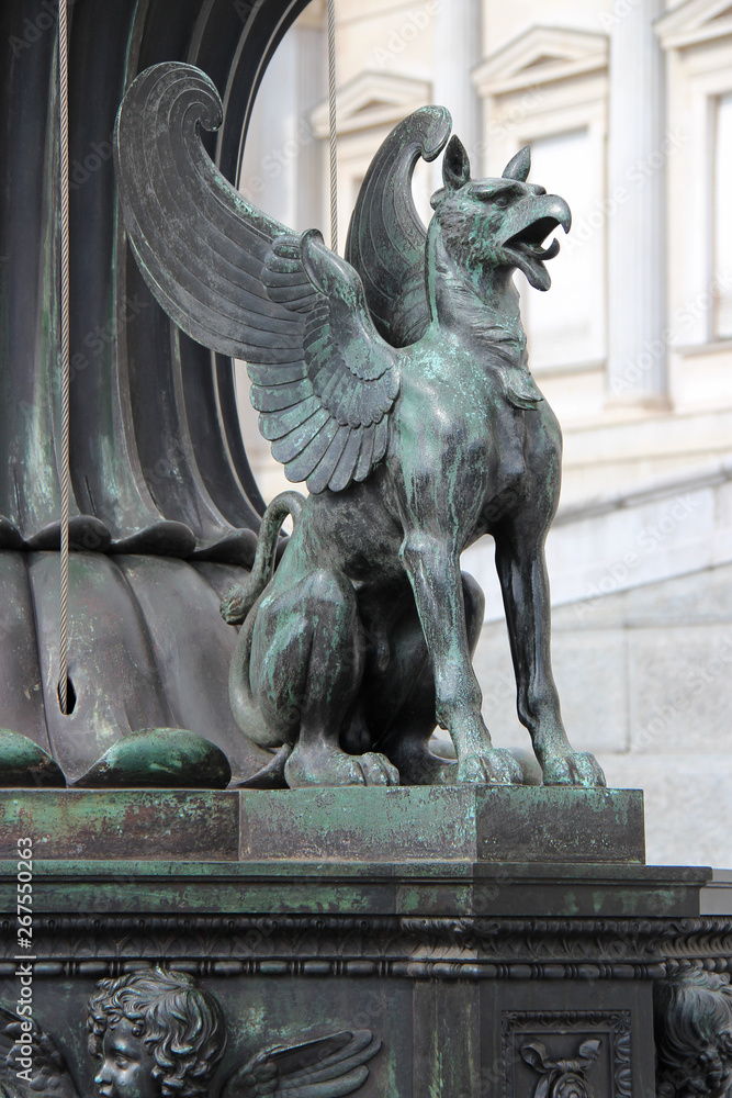 statue of a chimera (?) in Vienna (Austria)