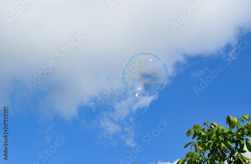 A soap bubbles on nature