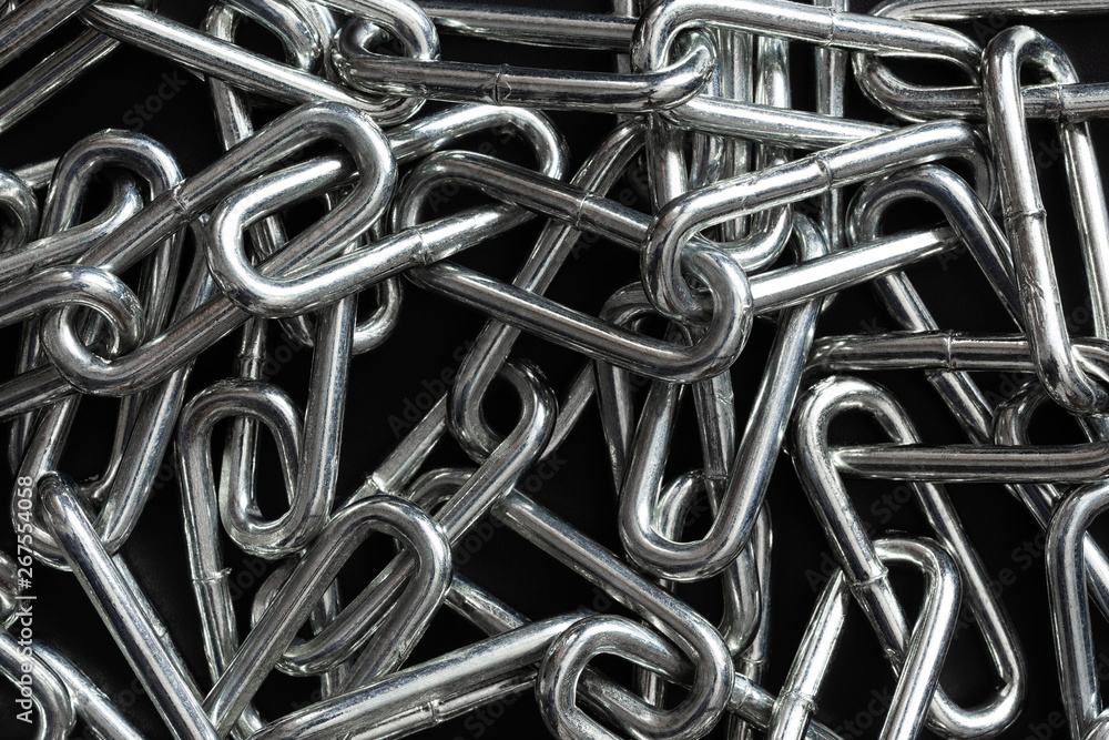 Metal chain on a black background Metal chain on a black background