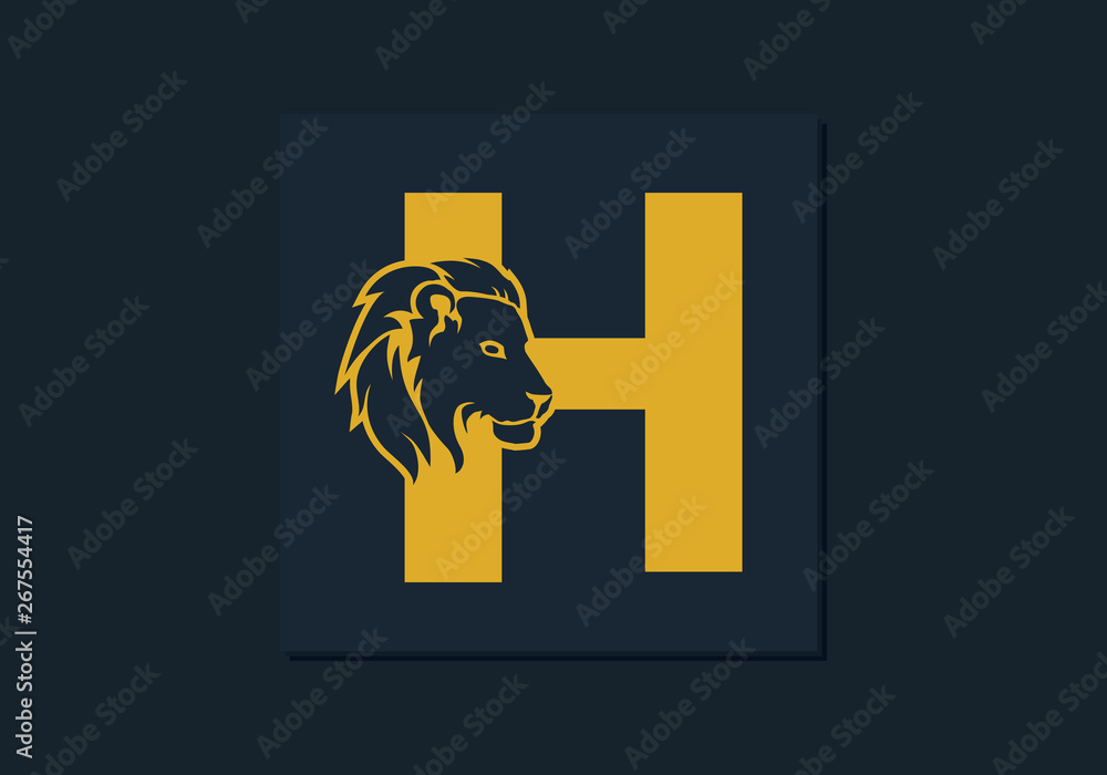 Lion head inside letter H. Abstract, creative emblem for logotype, brand  identity, company, corporate, entity name. Modern simple luxury template  alphabet. Letter Design Vector. Animal concept. EPS Stock Vector | Adobe  Stock