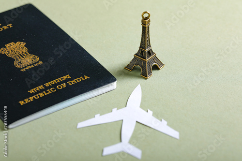 travel concetravel concept , Indian passport with paper airplanept , Indian passport with paper airplane photo