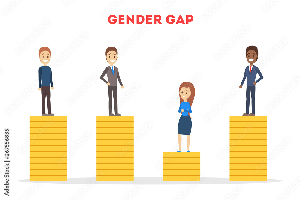 Gender gap web banner concept. Idea of different salary Gender gap web banner concept. Idea of different salary