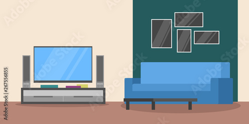Living room interior. Modern furniture and cozy