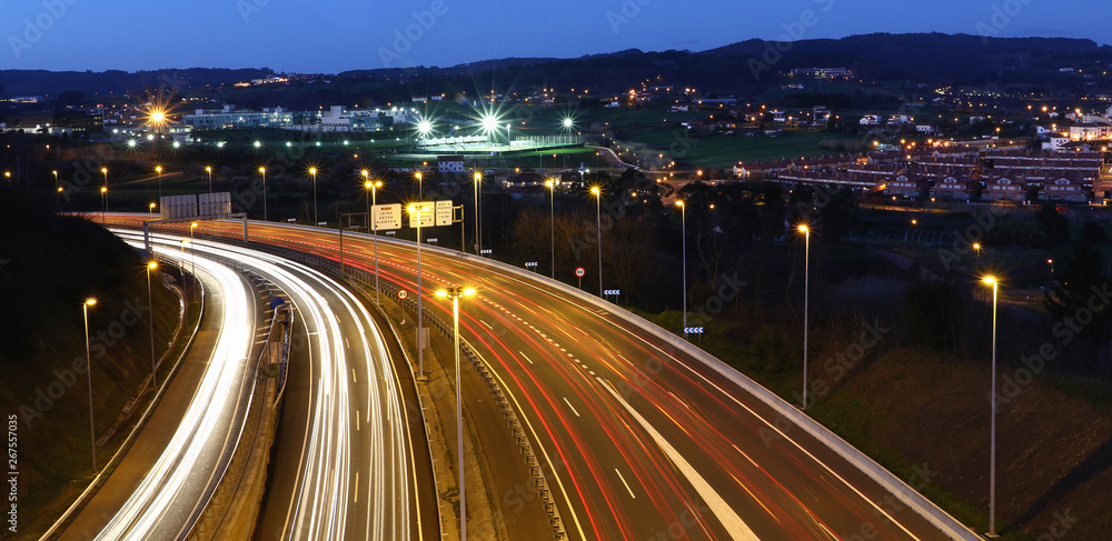 Fototapeta premium traffic in the city at night