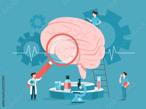 Doctor examine huge brain. Idea of medical treatment