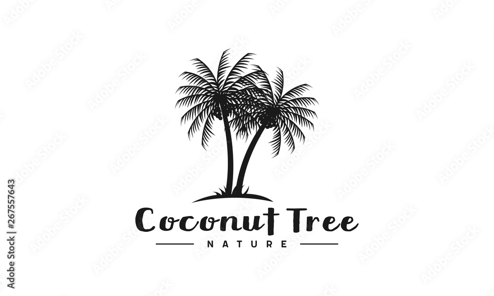 Coconut tree vector log design