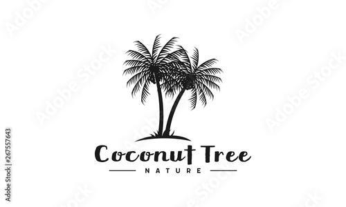 Coconut tree vector log design