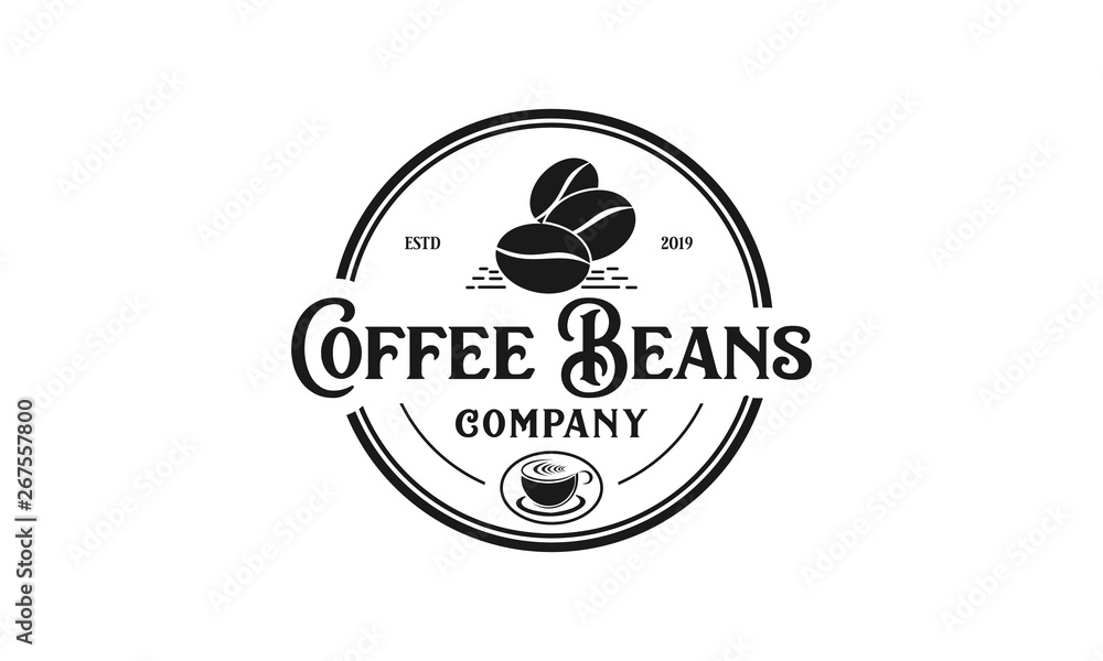 Coffee beans classic logo design Coffee beans classic logo design