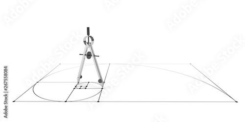 Zirkel mit dem goldenen Schnitt photo