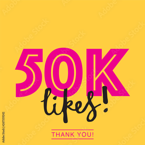 50k likes online social media thank you banner
