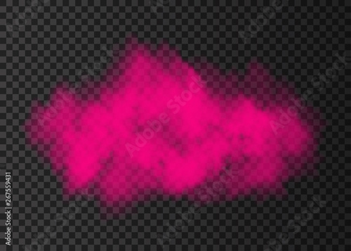Pink smoke circle or fog  track isolated on transparent background.