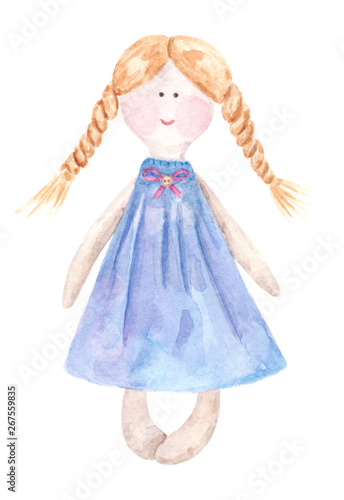 Rag doll isolated on white background