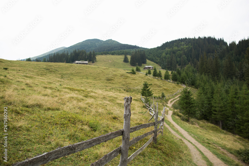 Dirt road at mountain hill at summer time Dirt road at mountain hill at summer time