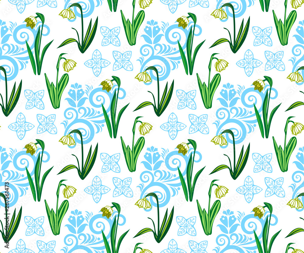 Vector seamless pattern with wild spring flower Vector seamless pattern with wild spring flower