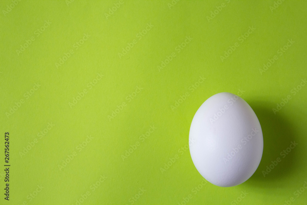 chicken egg on green background with copyspace chicken egg on green background with copyspace