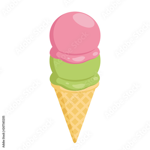 Two scoops of ice-cream flat icon