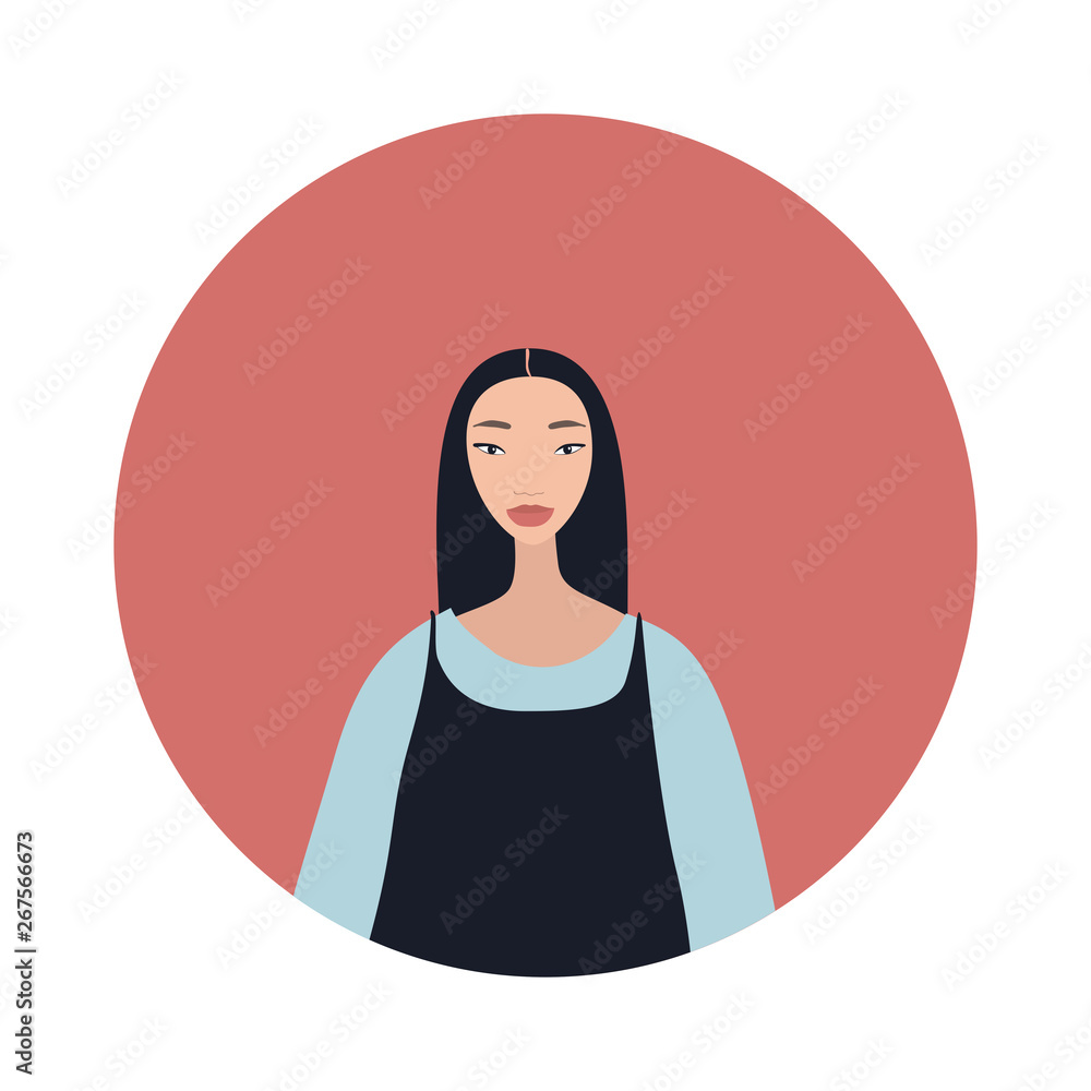 Young asian woman with black hair looks Stylish Beautiful Young asian woman with black hair looks Stylish Beautiful