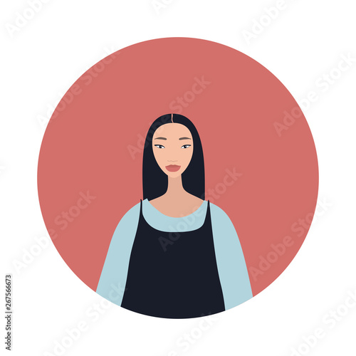 Young asian woman with black hair looks Stylish Beautiful
