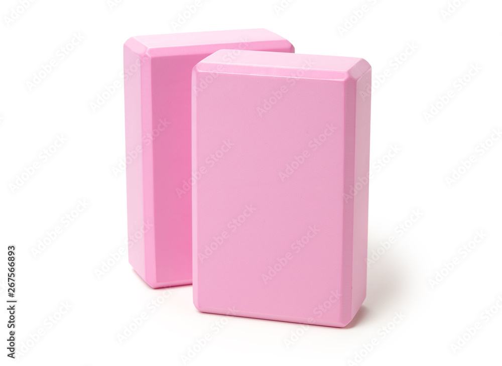 Yoga foam block on white background Yoga foam block on white background