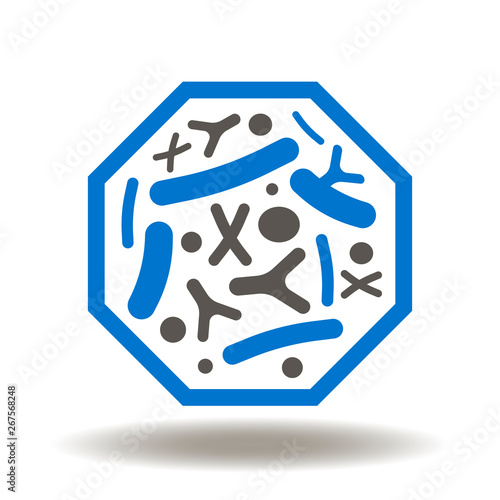 Bacteria icon vector. Bacterial microorganisms logo. Virus bacterium science research illustration.