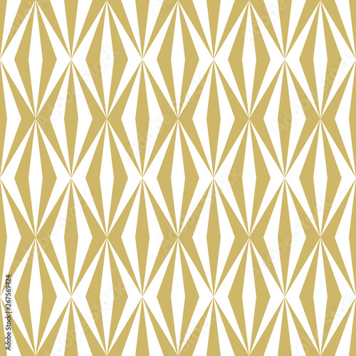 Seamless monochrome vector pattern with rhombuses in gold