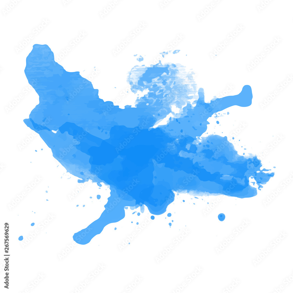 Obraz premium Abstract blue watercolor splash design, editable, versatile