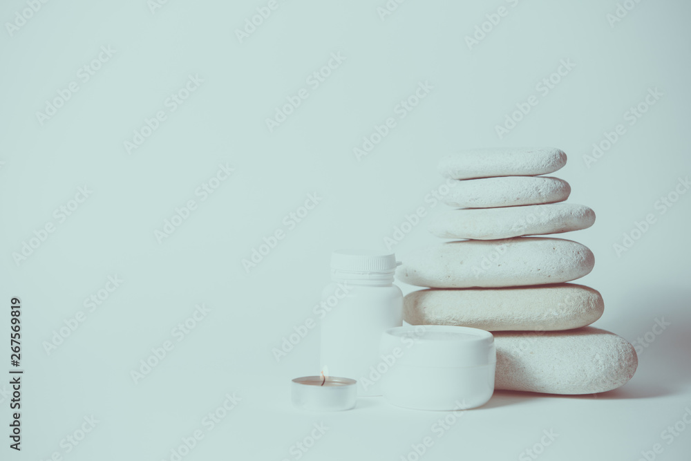 Spa coconut products on light background Spa coconut products on light background