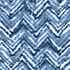 Papier peint photo Chevron patrons Chevron indigo aquarelle ornement bohème  © IMR