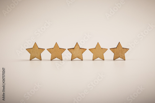 Five stars on white background