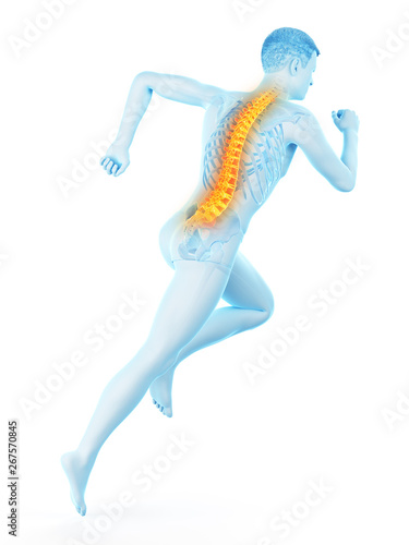 3d rendered medically accurate illustration of a runners painful back