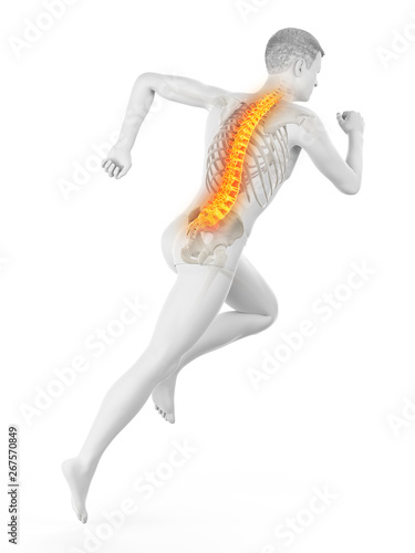 3d rendered medically accurate illustration of a runners painful back