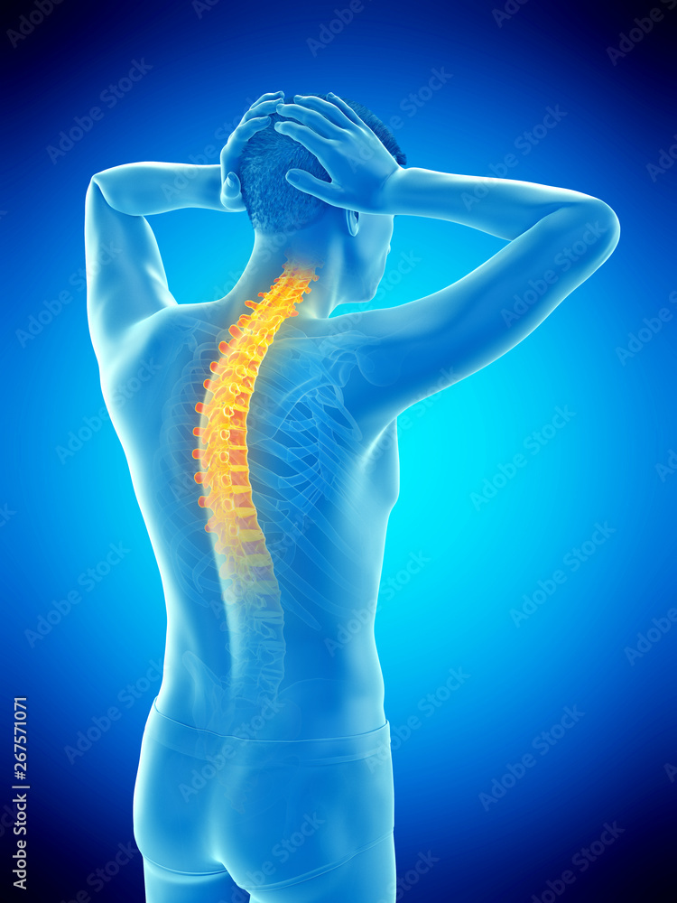 3d rendered medically accurate illustration of a man having a backache 3d rendered medically accurate illustration of a man having a backache
