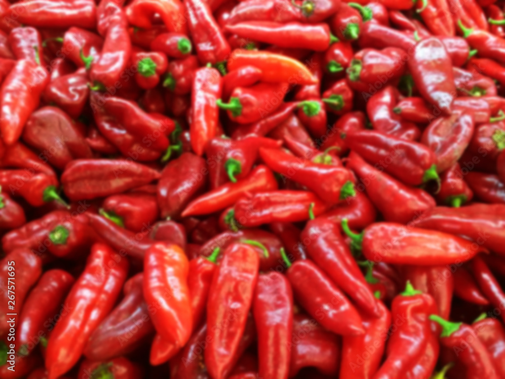Red peppers at market