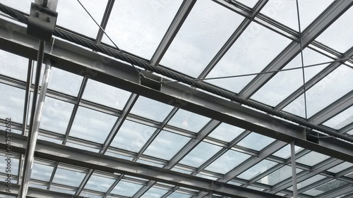 Glass roof of modern building