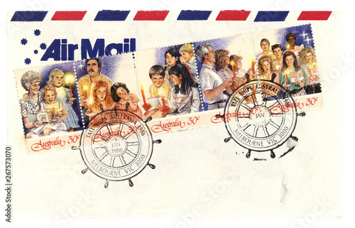 Briefmarken stamp Umschlag envelope Luftpost air mail Australien australia 042 photo