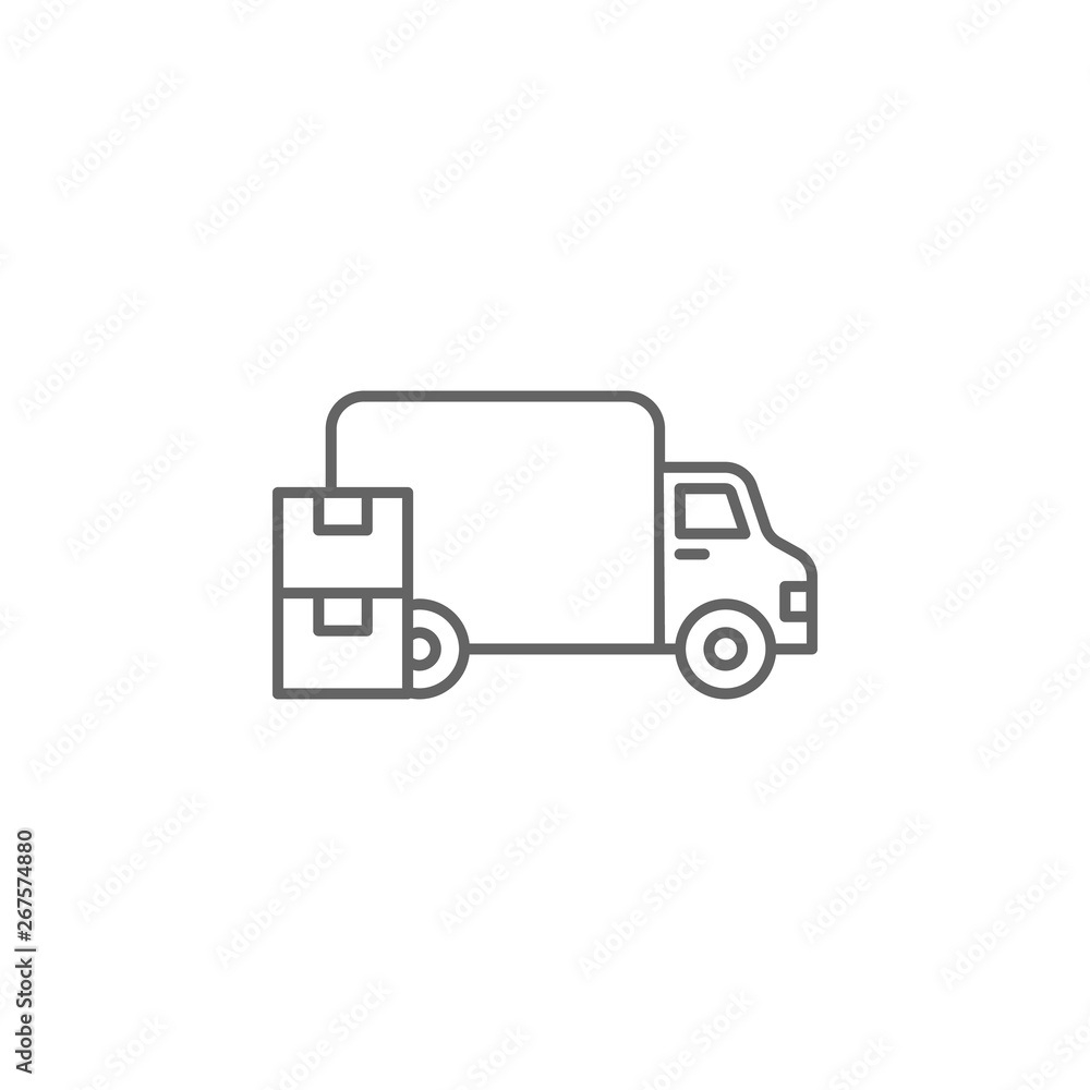 Industry flat, delivery, distribution, retail, store, transportation, warehouse icon