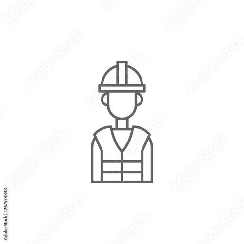 Industry flat, factory, helmet, industrial, man, person, worker icon