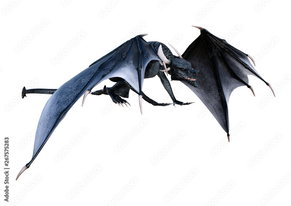 Fototapeta premium 3D Rendering Fairy Tale Dragon on White