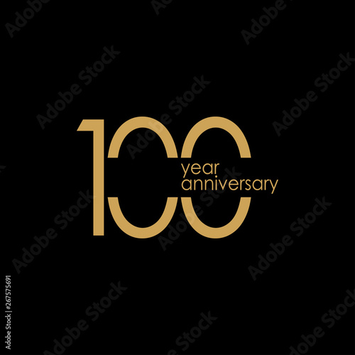 100 Year Anniversary Gold Vector Template Design Illustration