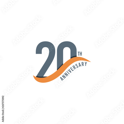 20 Year Anniversary Vector Template Design Illustration