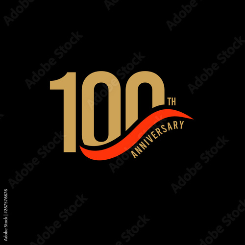 100 Year Anniversary Gold Vector Template Design Illustration