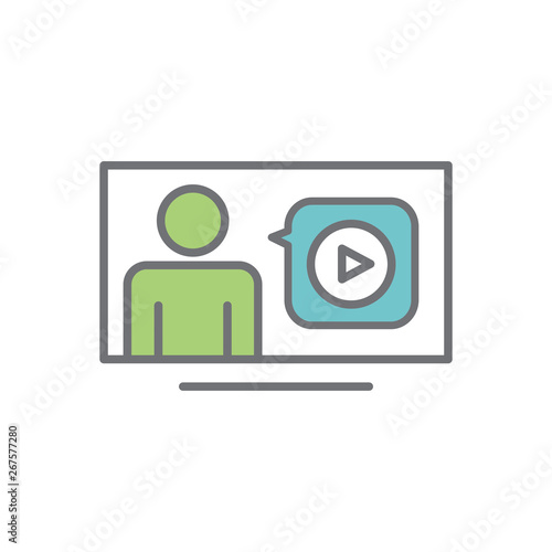 Video teaching and training - informational video icon / video button