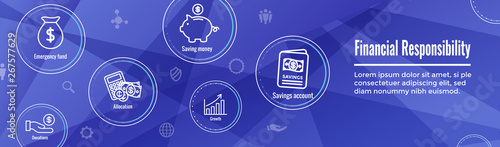 Personal Finance & Responsibility Icon Set - Web Header Banner