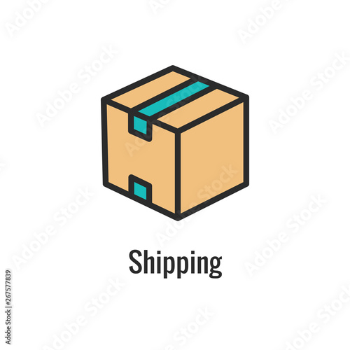 Shipping and Receiving Icon Set with Boxes, Warehouse, checklist, etc