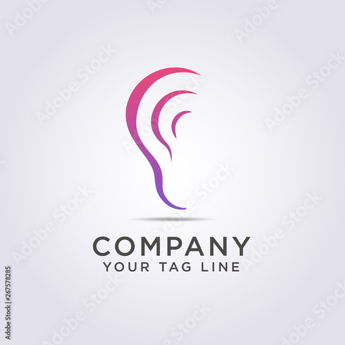 logo ear shape template with a modern style for your business and company