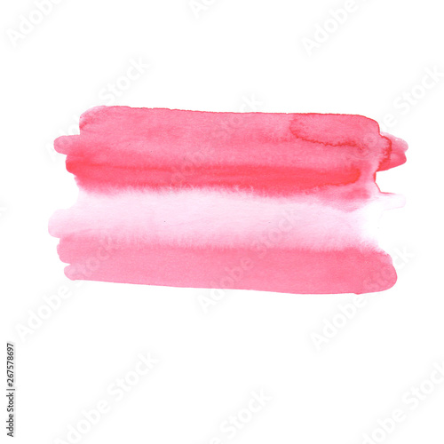 illustration abstract stain from pink to coral watercolor background. hand drawn. background for the design of wallpaper, posters, cards and banners