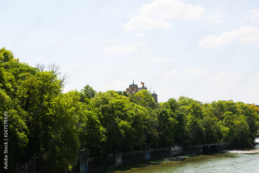 View from the luitpold bridge in Munich, Bavaria, tourism